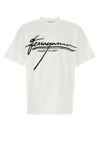 FERRAGAMO FERRAGAMO WHITE COTTON T-SHIRT