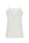 Ferragamo Top In Crepe Bianco Donna In White