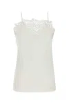 Ferragamo Top In Crepe Bianco Donna In White
