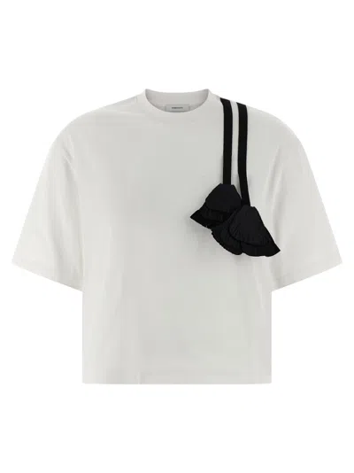 FERRAGAMO WHITE FLORAL INSERT T-SHIRT