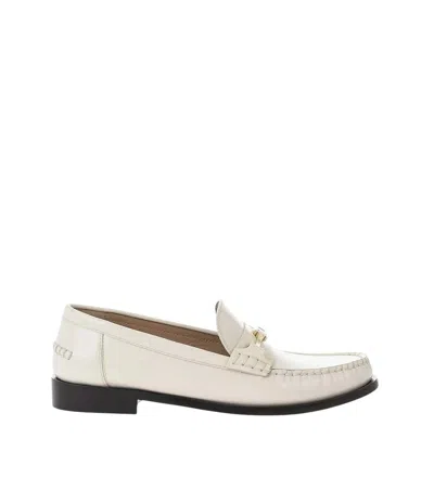 Ferragamo White Harry Loafers