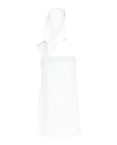 Ferragamo White Hooded Mini Dress