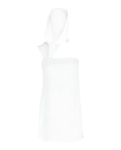 Ferragamo White Hooded Mini Dress