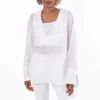 Ferragamo White Hooded Tunic Oversized Top In White