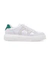 Ferragamo Round Toe Sneakers With Contrasting Heel Tab In White