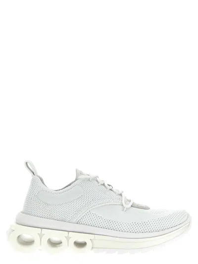FERRAGAMO WHITE LACE UP SNEAKERS