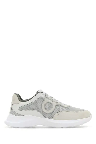 【送料&関税込】Ferragamo White Leather And Mesh Bay Man Sne Ferragamo White Leather And Mesh Bay Man Sneakers | ModeSens