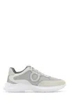 Ferragamo Sneakers Bay Man Bianche In Pelle E Rete Uomo In Biancoott