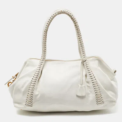 Pre-owned Ferragamo White Leather Satchel