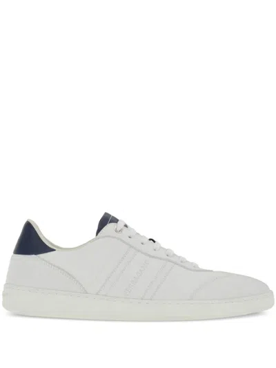 FERRAGAMO WHITE LEATHER SNEAKERS