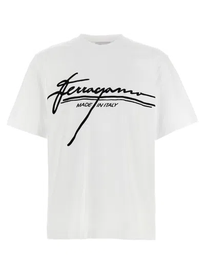 Ferragamo White Logo Print T-shirt
