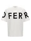 Ferragamo White Oversize Cotton T-shirt In Blackwhite