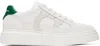 FERRAGAMO WHITE LOW CUT GANCINI OUTLINE SNEAKERS