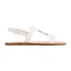 Ferragamo White Mascarpone Lamb Leather Vida Sandals