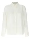 Ferragamo Blouse Logo Print Long Sleeves In White