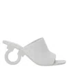 Ferragamo White Nappa Astro 70 Elinda Slide Sandals In White