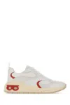 Ferragamo White Nappa Leather And Suede Cosimina Sneakers In 007