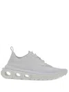 Ferragamo Nima Skin Leather Running Sneakers In White