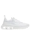 Ferragamo White Nima Technical Knit Running Sneakers In White