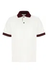 Ferragamo Color-block Short Sleeved Polo T-shirt In Bianco Bordeaux