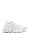 Ferragamo Men Nylon Sneakers With Iconic Gancini Sole In White