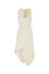 Ferragamo Asymmetric Sleeveless Stretch Crepe Dress
