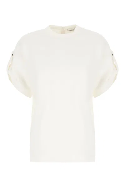 Ferragamo White Stretch Viscose Blouse In Mascarpone