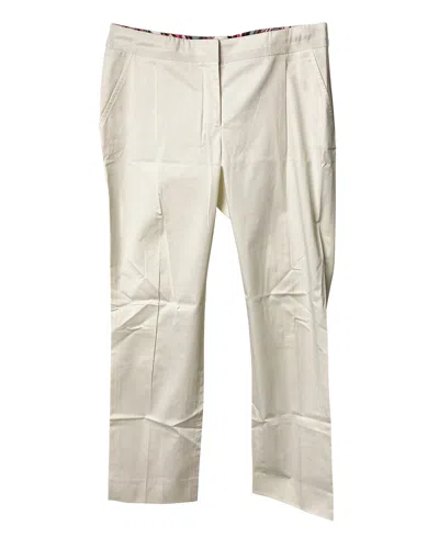 Ferragamo White Trousers In White Silk