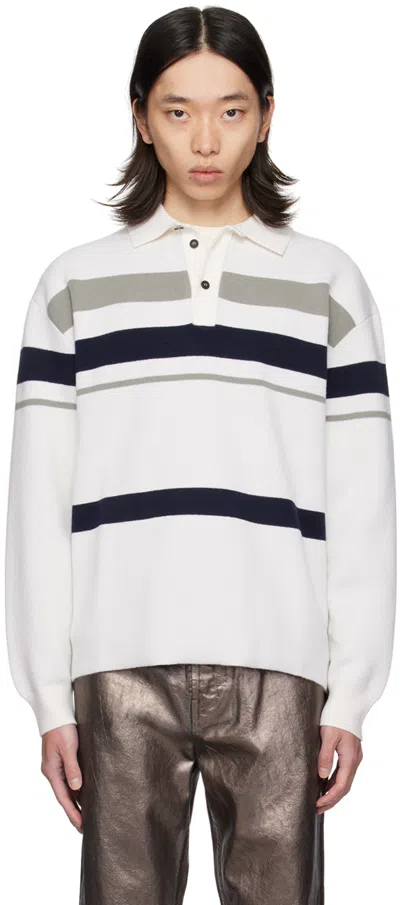 Ferragamo Long Sleeved Polo Shirt In White