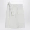 Ferragamo White Wrap Skirt In Cotton Blend In White