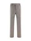 Ferragamo Men Wide Chevron Pants In Gray