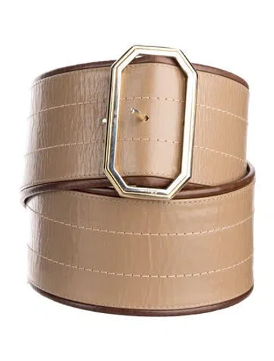 Pre-owned Ferragamo Wide Leather Belt In Brown
