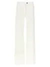 Ferragamo Wide Leg Garment-dyed Cotton Denim Jeans In White
