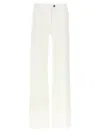 Ferragamo Wide Leg Garment-dyed Cotton Denim Jeans In White