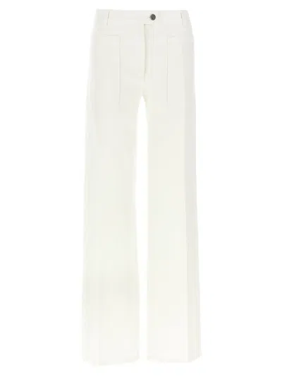 FERRAGAMO WIDE LEG GARMENT-DYED COTTON DENIM JEANS