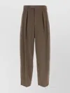 Ferragamo Pantalone Dalla Gamba Ampia In Cotone Stretch Fango Uomo In Neutral