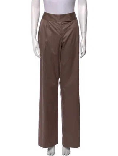 Pre-owned Ferragamo Wide Leg Pants In Brown