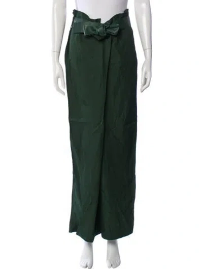 Pre-owned Ferragamo Wide Leg Pants In Green