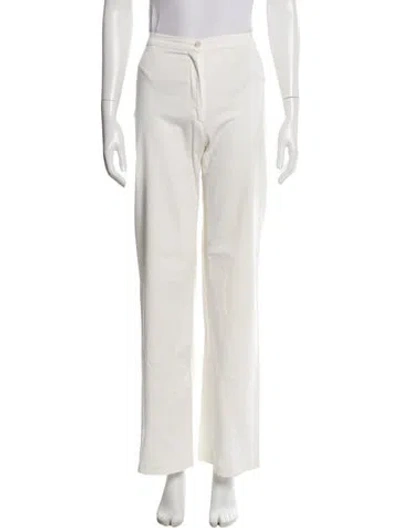 Pre-owned Ferragamo Wide Leg Pants In White