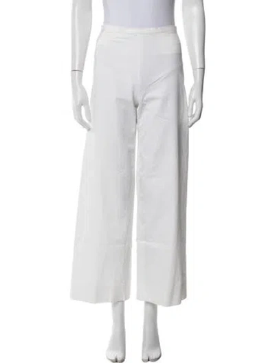 Pre-owned Ferragamo Wide Leg Pants In White