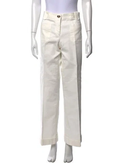 Pre-owned Ferragamo Wide Leg Pants In White