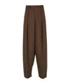 Ferragamo Wide-leg Pleated Trousers In Brown