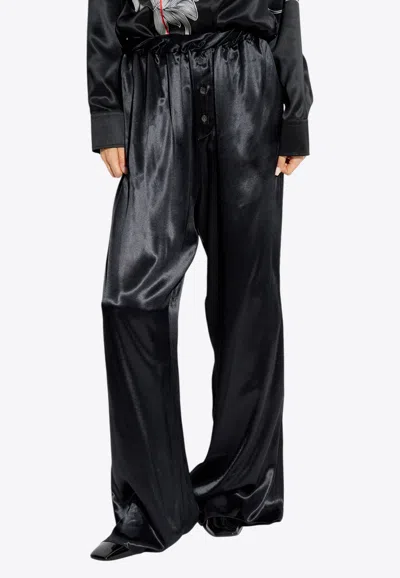 Ferragamo Wide-leg Satin Pajama Pants