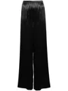Ferragamo Women Satin Wide Leg Trousers In Black