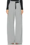 Ferragamo Canvas Palazzo Trousers In Salepepe  Nero  & Bianco
