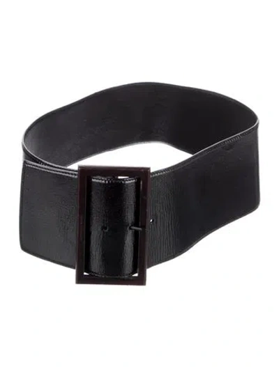 Pre-owned Ferragamo Wide Patent Leather Waist Belt In Black