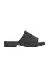 Ferragamo Crossover-strap Leather Slides In Black