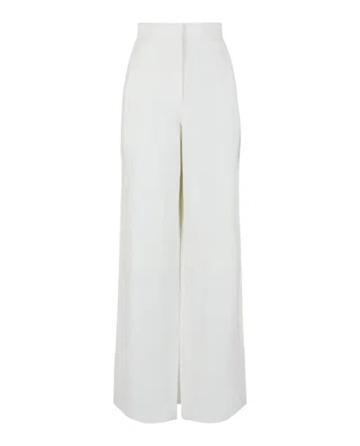 Ferragamo Wide-leg Linen Pants In White
