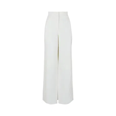 Pre-owned Ferragamo Wide-leg Linen Pants 'white' | Women's Size 44