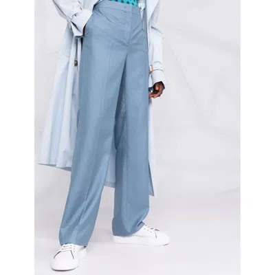 Ferragamo Wide-leg Trousers In Blue